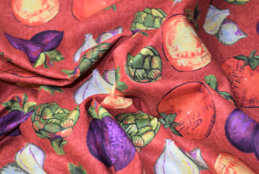Rust Fruits & Vegetables Print Clearance Stock