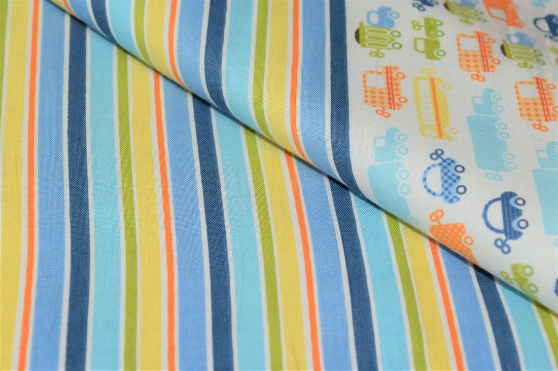 Printed 100% Cotton, Trucks Print