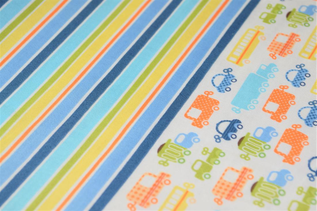 Printed 100% Cotton, Trucks Print
