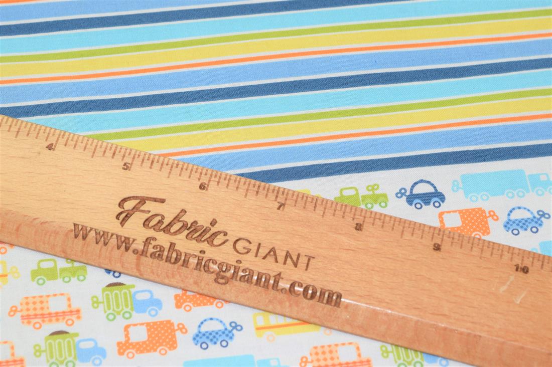 Printed 100% Cotton, Trucks Print
