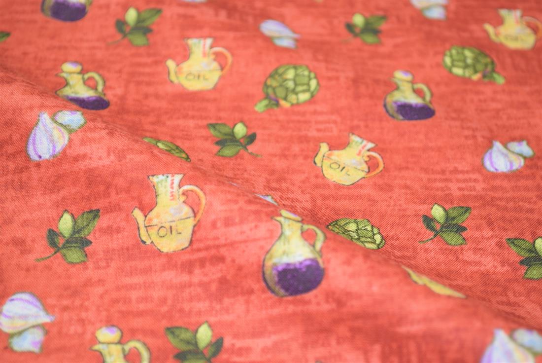 Rust Printed 100% Cotton, Kitchen Accessories Print
