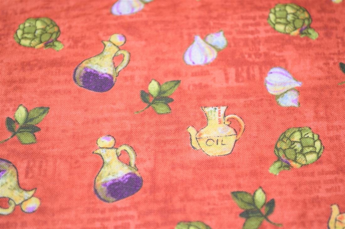 Rust Printed 100% Cotton, Kitchen Accessories Print