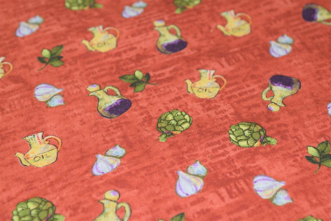 Rust Printed 100% Cotton, Kitchen Accessories Print