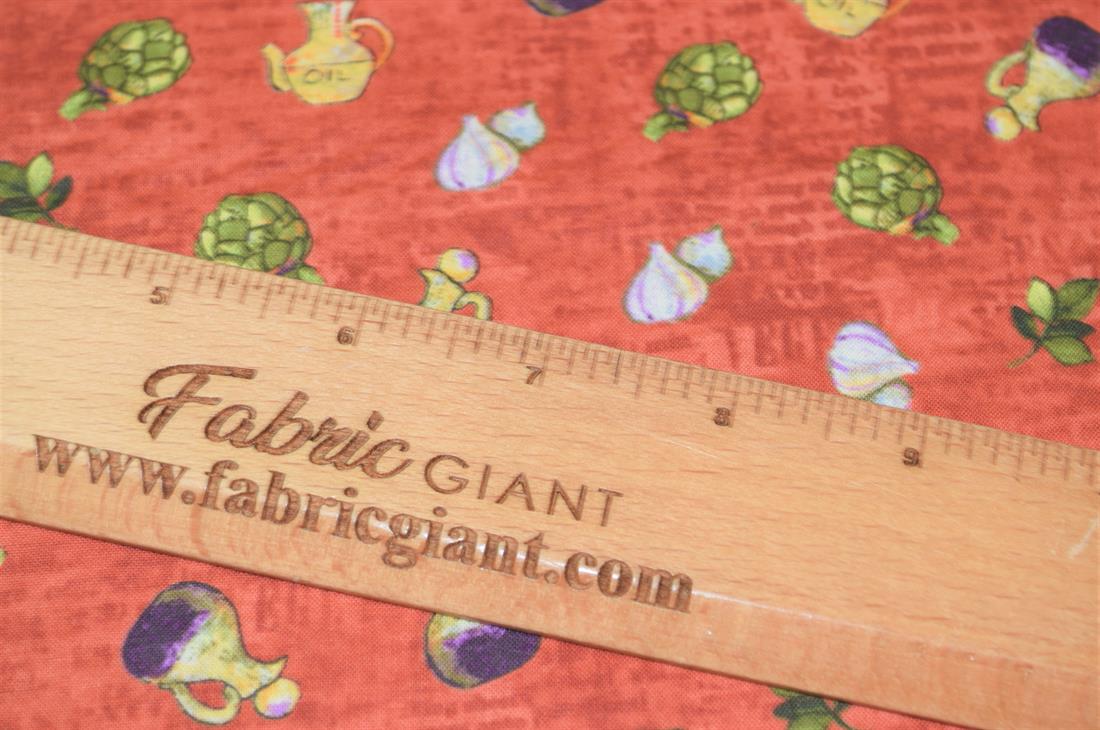 Rust Printed 100% Cotton, Kitchen Accessories Print
