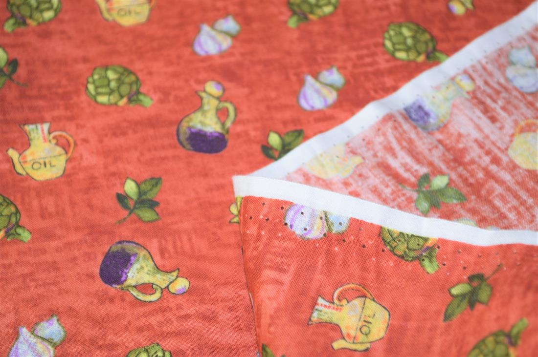 Rust Printed 100% Cotton, Kitchen Accessories Print