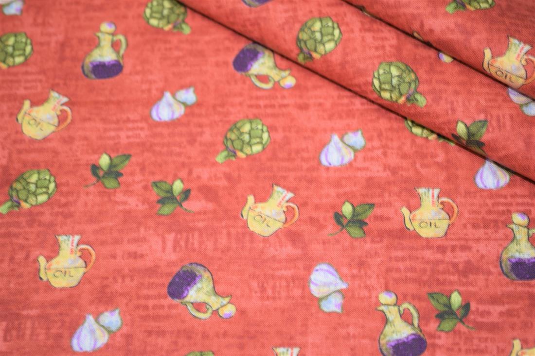 Rust Printed 100% Cotton, Kitchen Accessories Print
