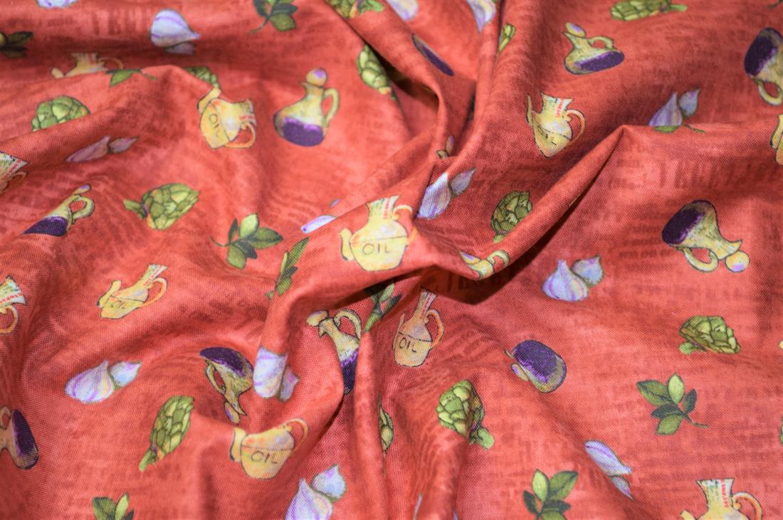 Rust Printed 100% Cotton, Kitchen Accessories Print