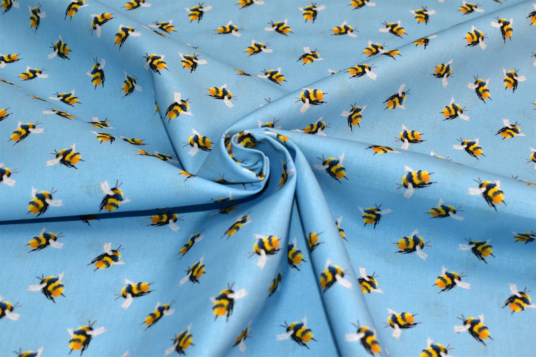 Bumble Bee Printed Digital 100% Cotton Fabric