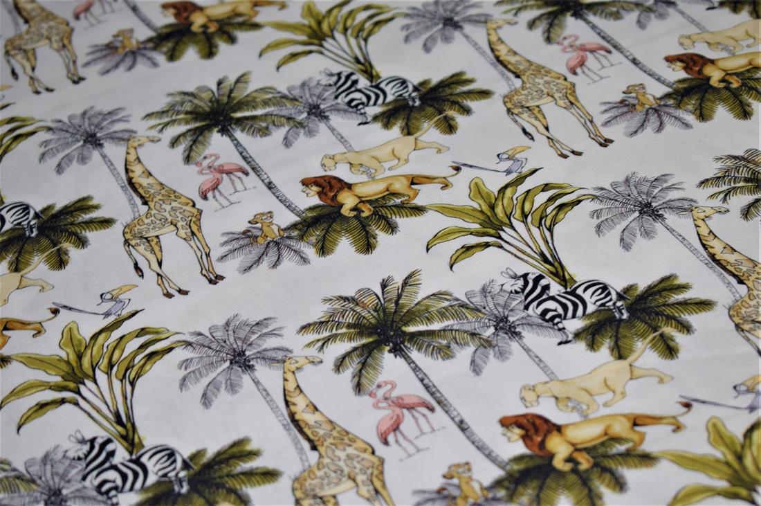 Off White 100% Cotton Quilting Fabric, Lion King Print