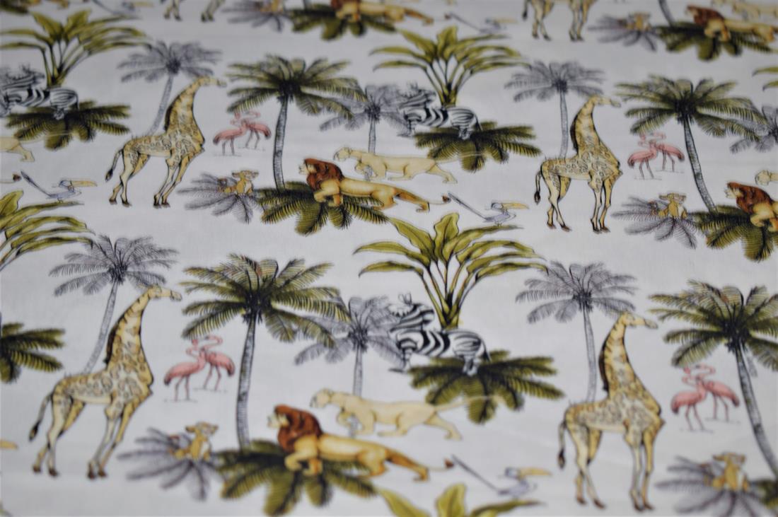 Off White 100% Cotton Quilting Fabric, Lion King Print