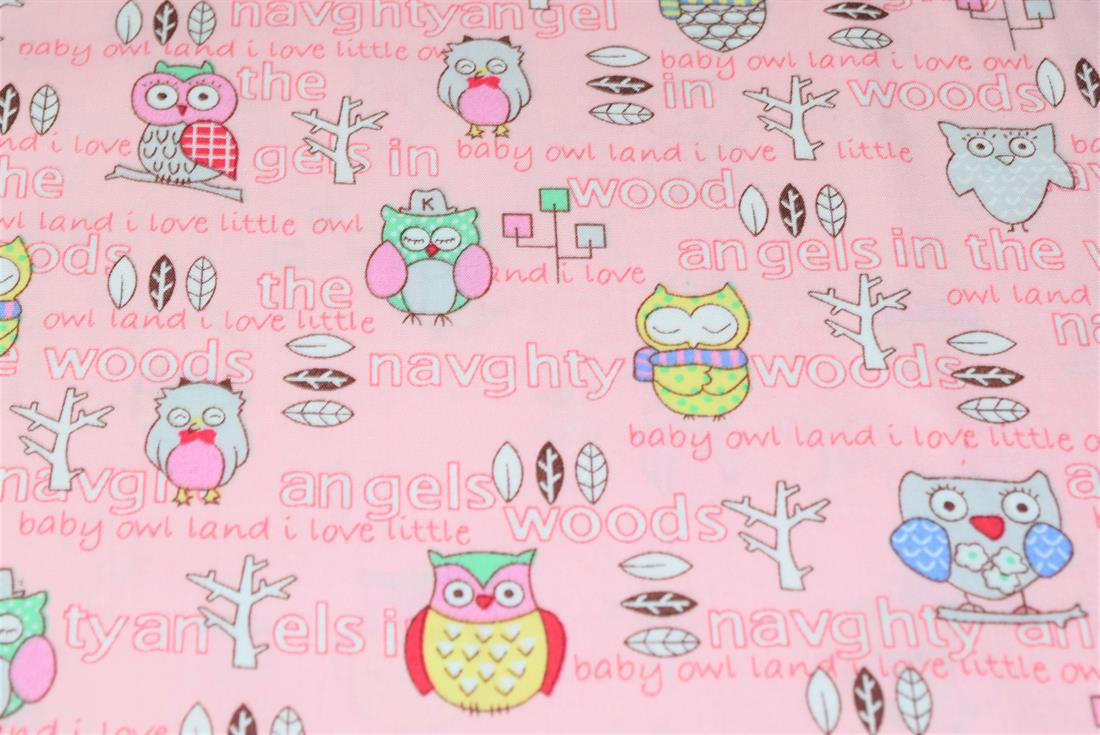 Printed 100% Cotton, Owl Print