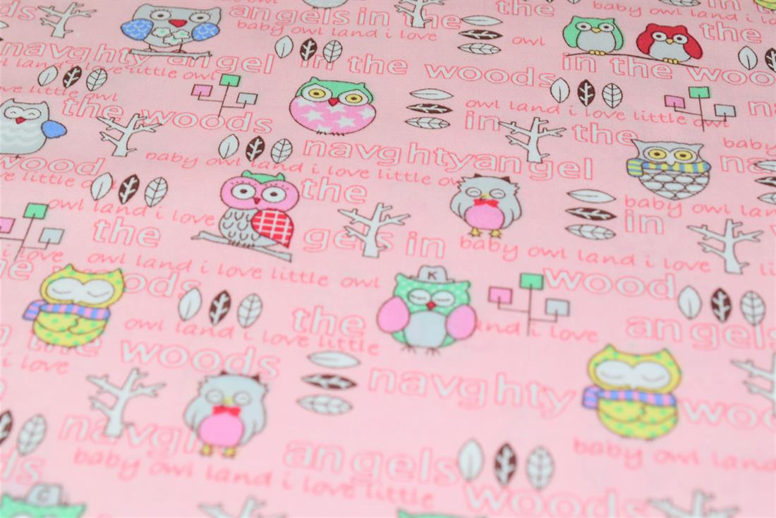 Printed 100% Cotton, Owl Print