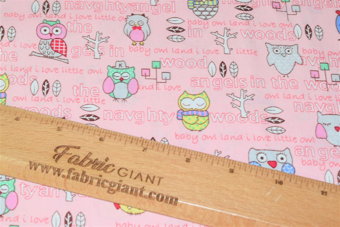 Printed 100% Cotton, Owl Print