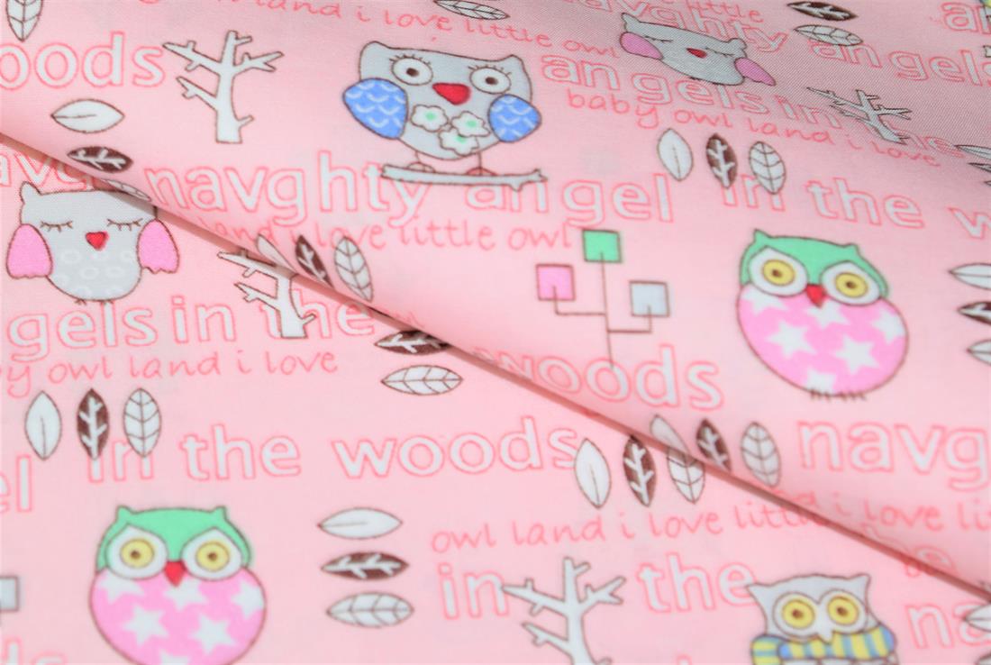 Printed 100% Cotton, Owl Print