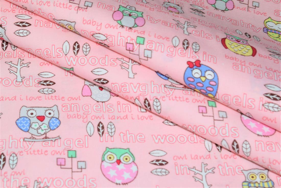 Printed 100% Cotton, Owl Print