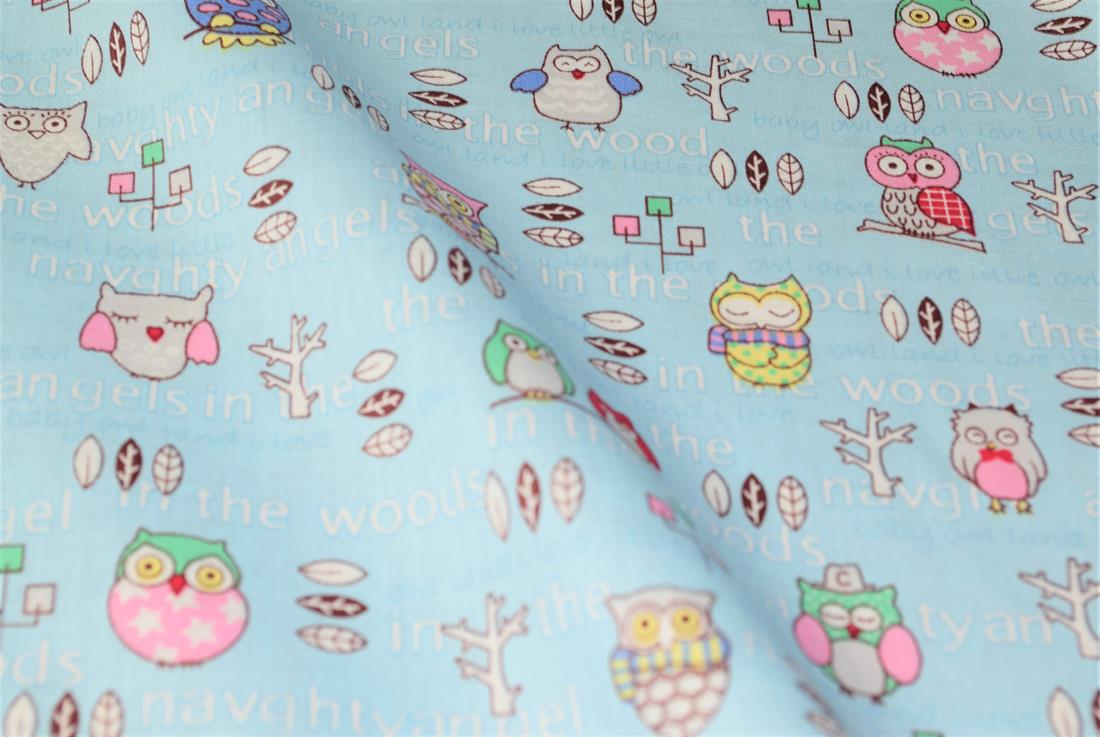 Printed 100% Cotton, Owl Print