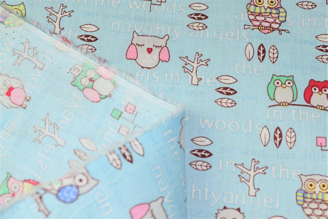 Printed 100% Cotton, Owl Print