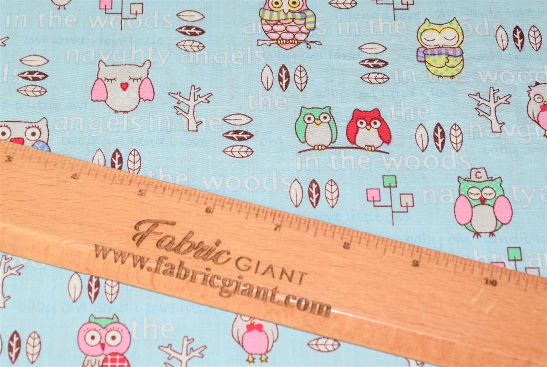 Printed 100% Cotton, Owl Print