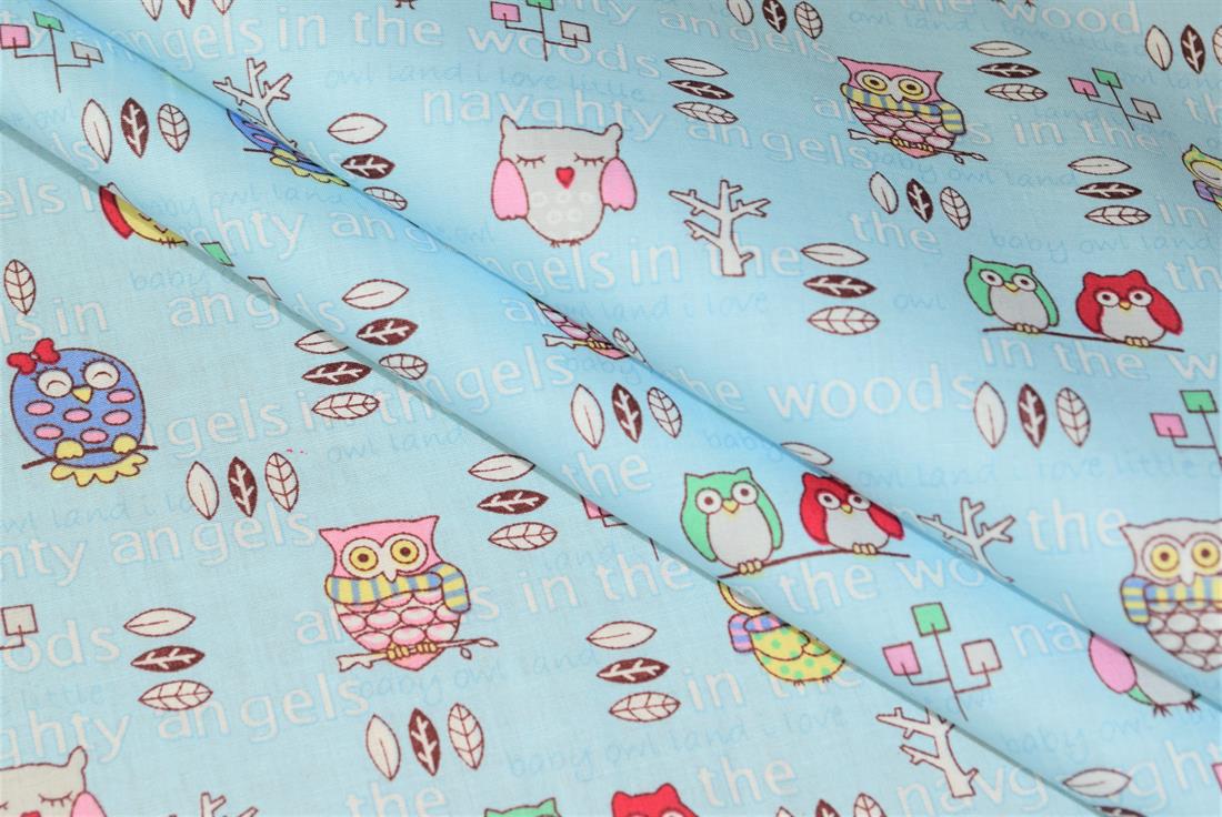 Printed 100% Cotton, Owl Print