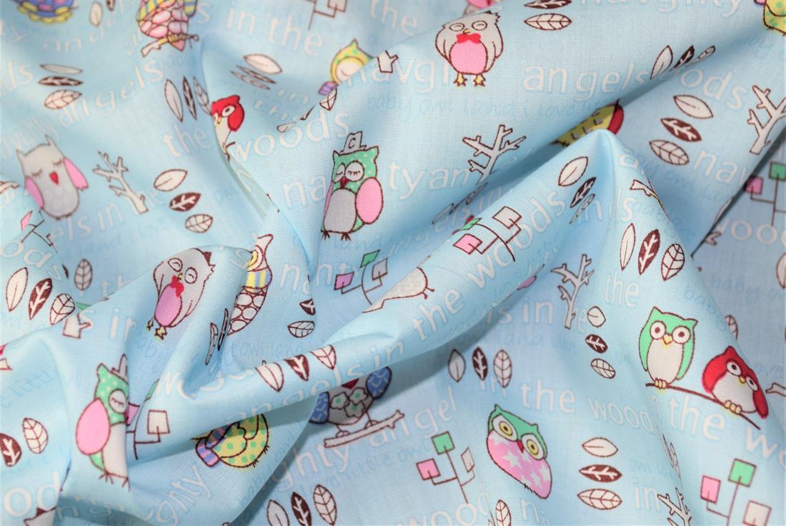 Printed 100% Cotton, Owl Print