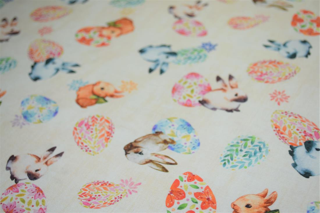 Cream Little Johnny Printed 100% Cotton Fabric