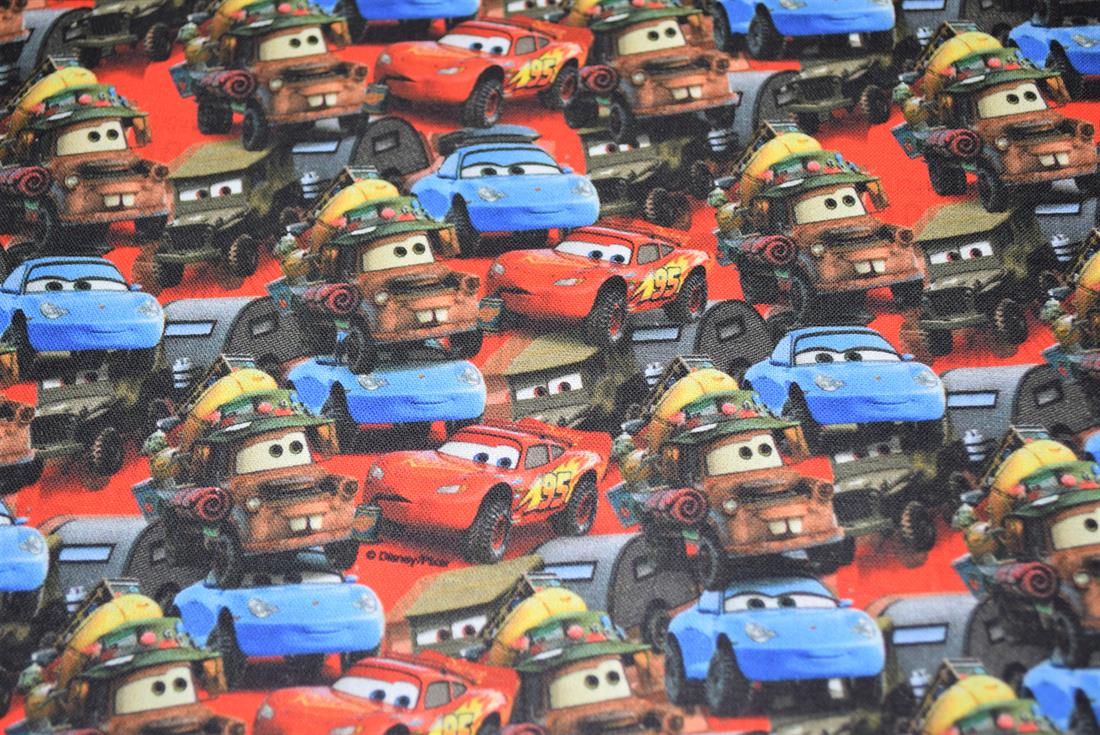 Black Little Johnny Cars Printed 100% Cotton Fabric