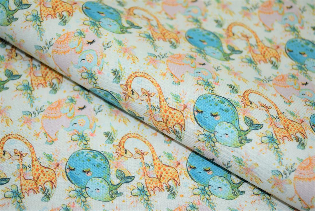 Ivory Harmony Printed 100% Cotton Fabric