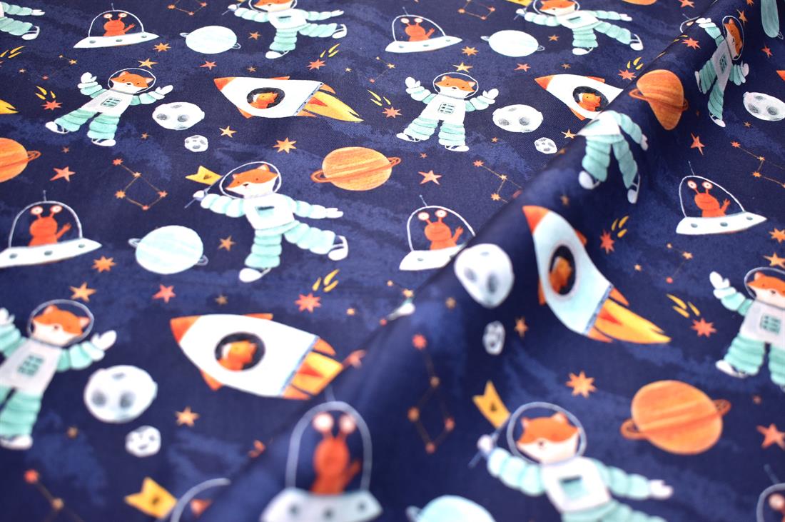 Navy Goes To Space Cotton New Printed Little Johnny