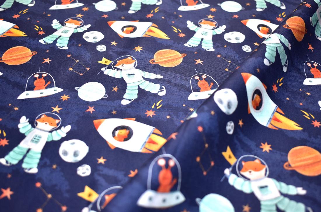 Navy Goes To Space Cotton New Printed Little Johnny