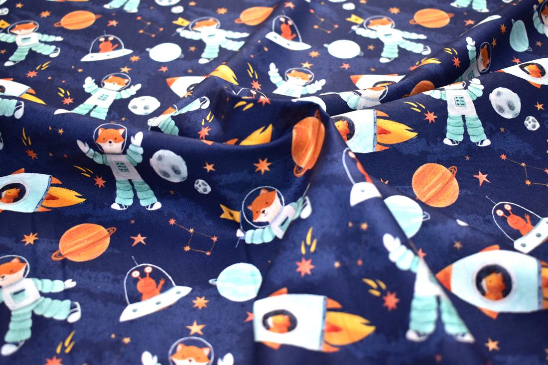 Navy Goes To Space Cotton New Printed Little Johnny