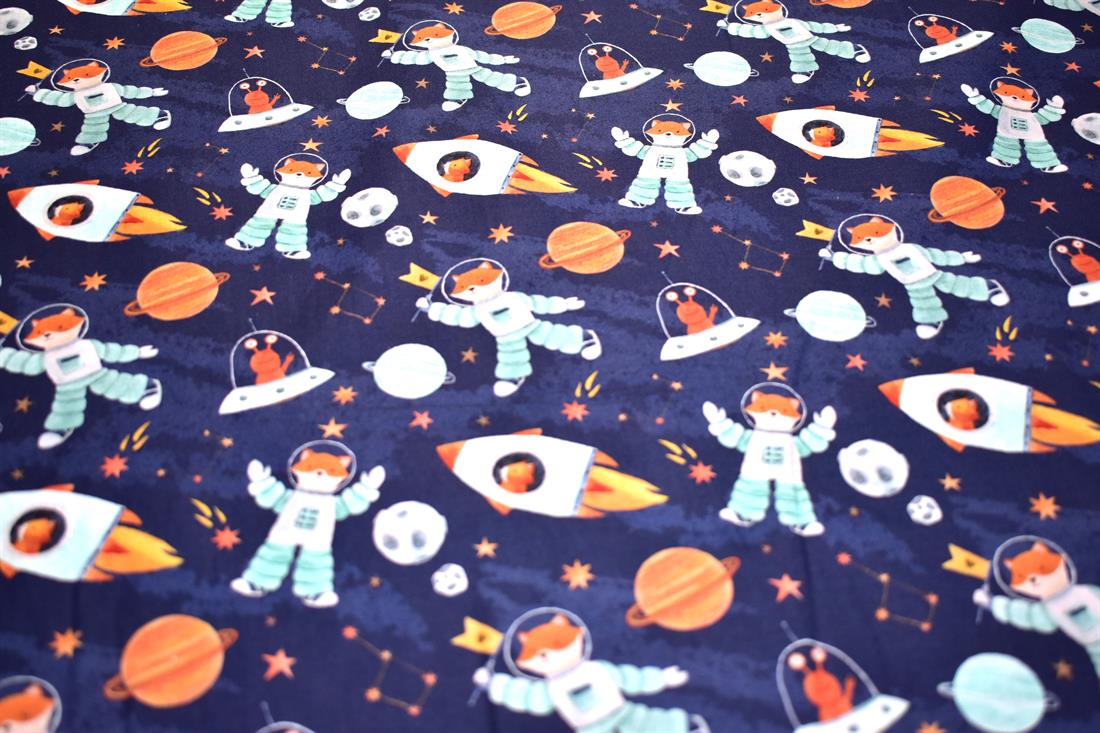 Navy Goes To Space Cotton New Printed Little Johnny