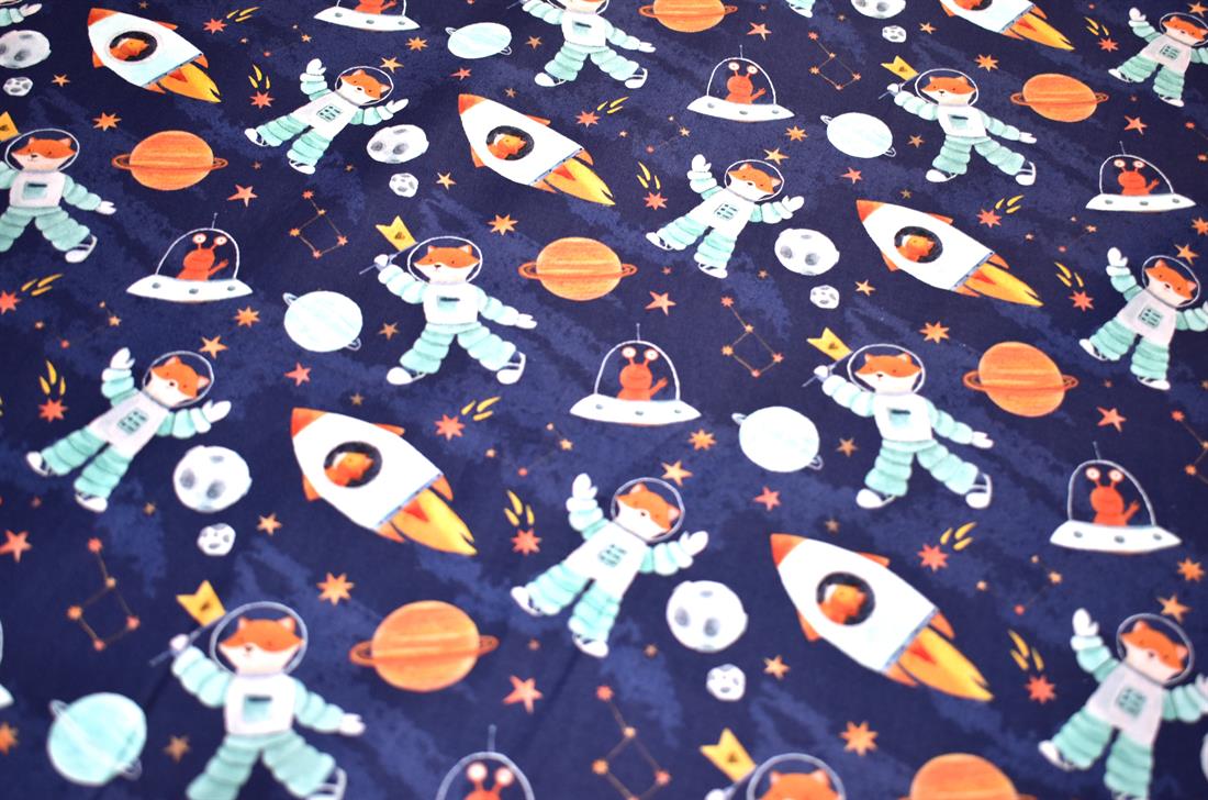 Navy Goes To Space Cotton New Printed Little Johnny