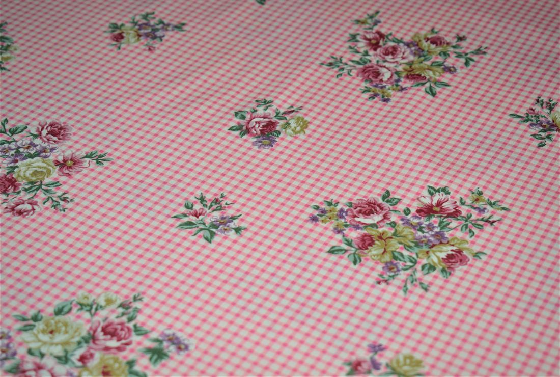 Pink Printed Poplin Cotton Fabric