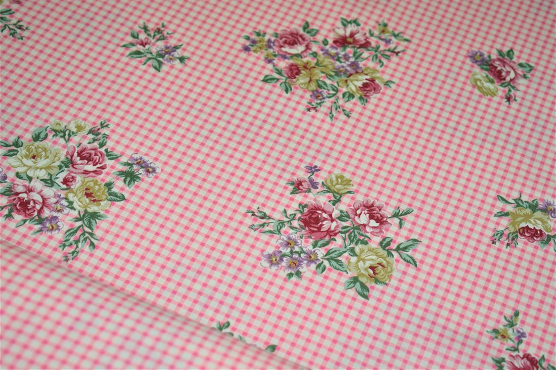 Pink Printed Poplin Cotton Fabric