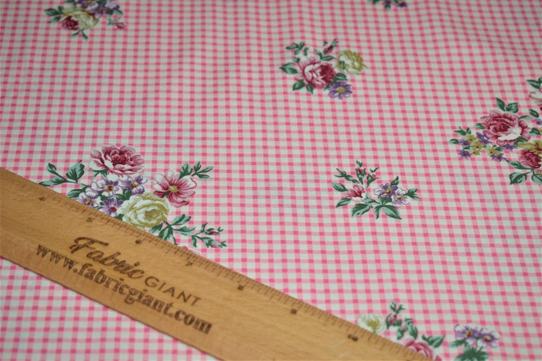 Pink Printed Poplin Cotton Fabric