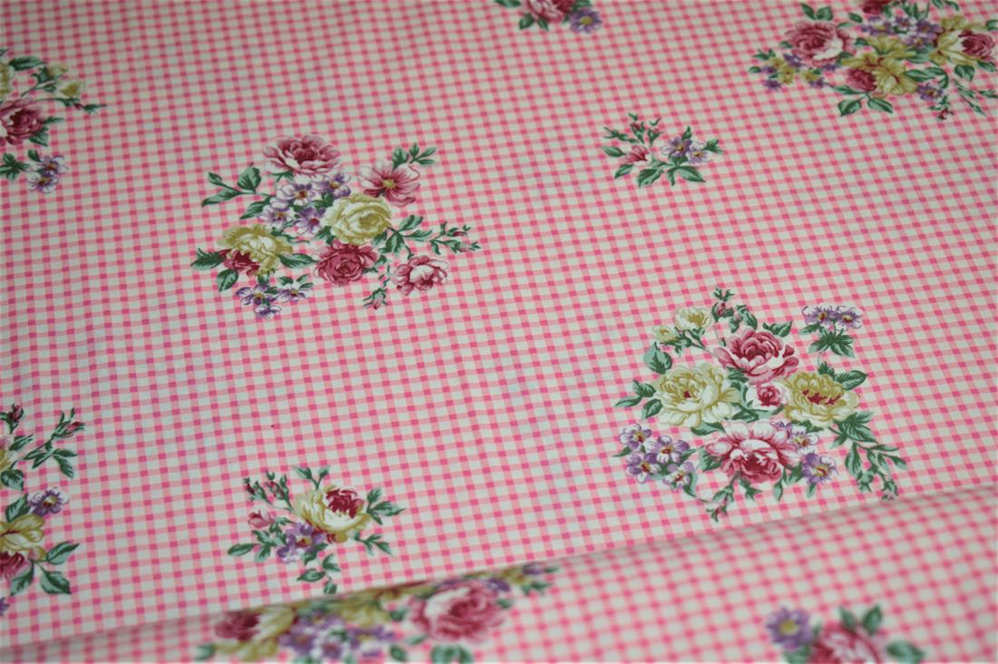 Pink Printed Poplin Cotton Fabric