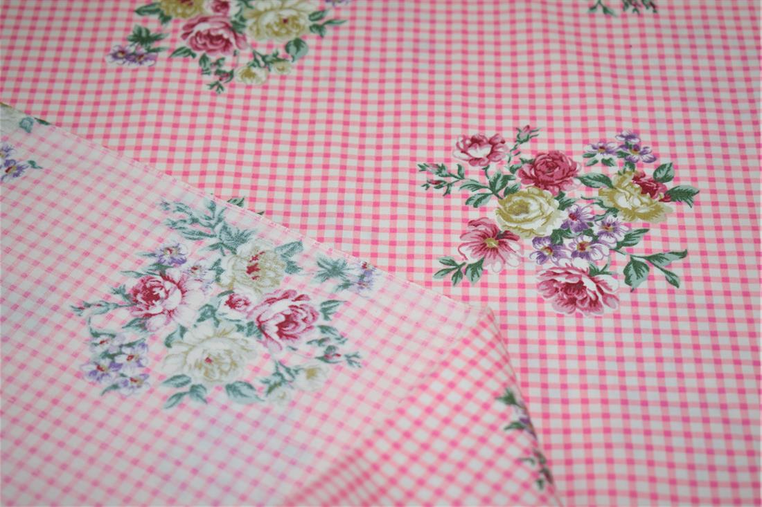 Pink Printed Poplin Cotton Fabric