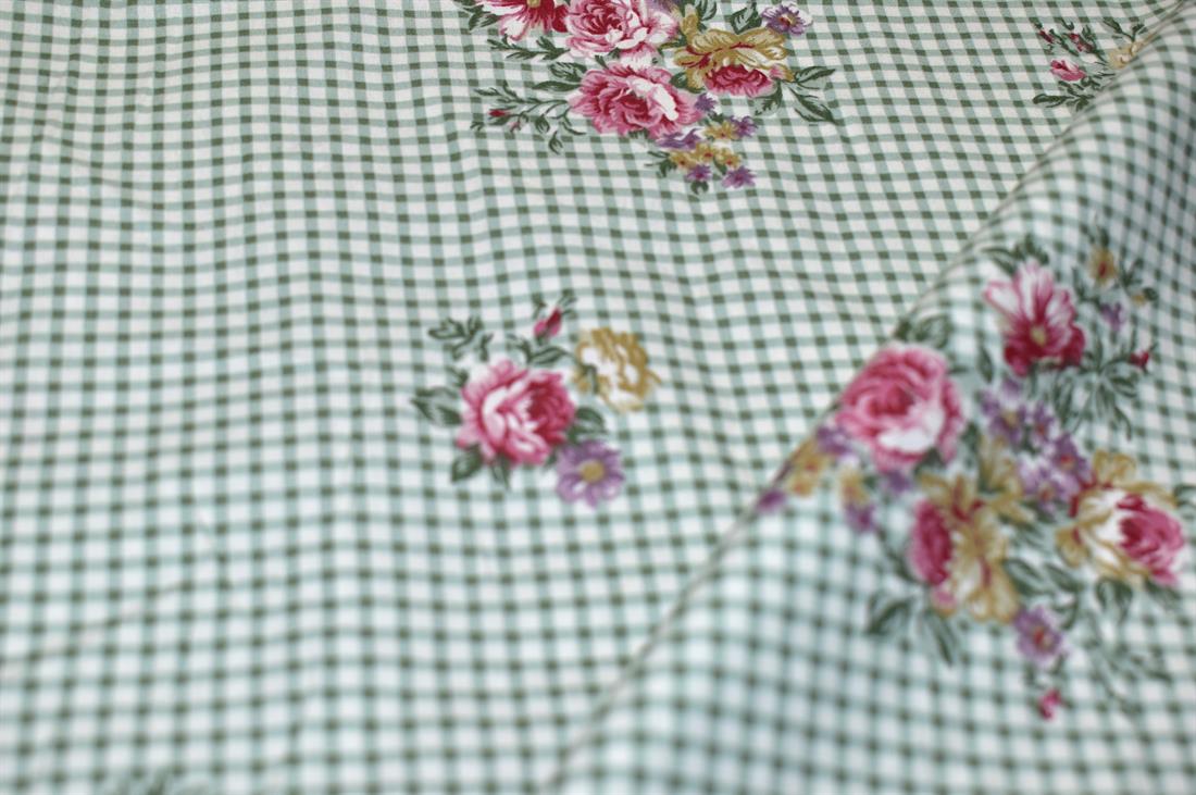 Green Printed Poplin Cotton Fabric