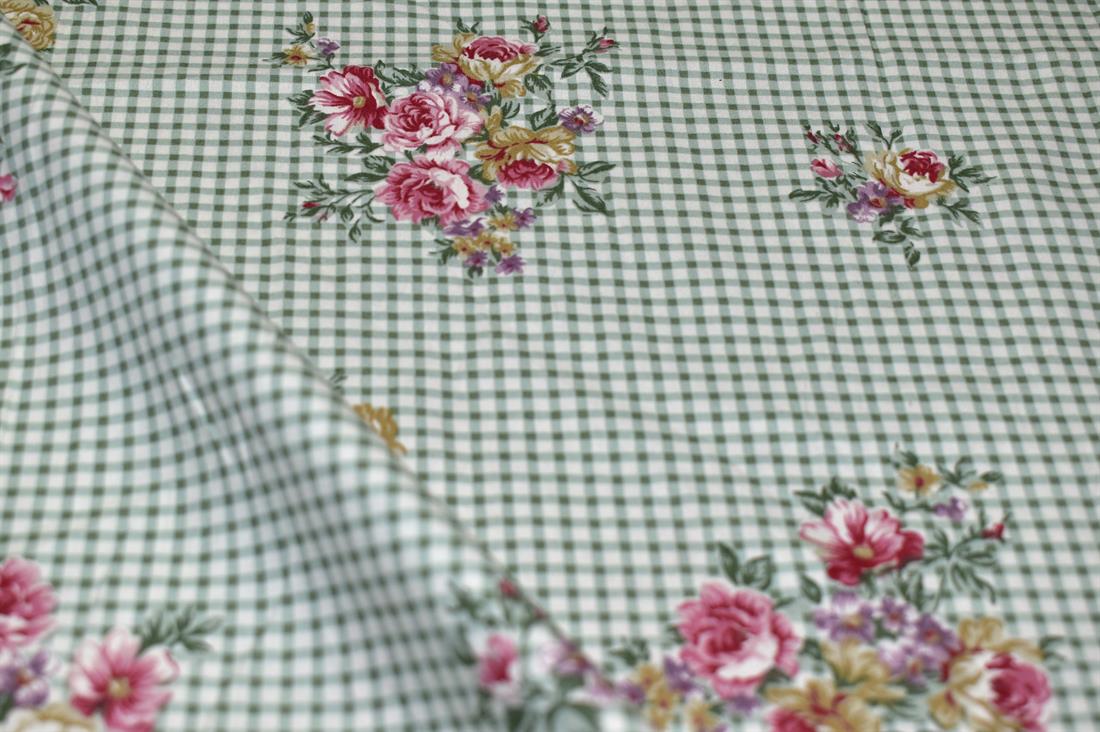 Green Printed Poplin Cotton Fabric