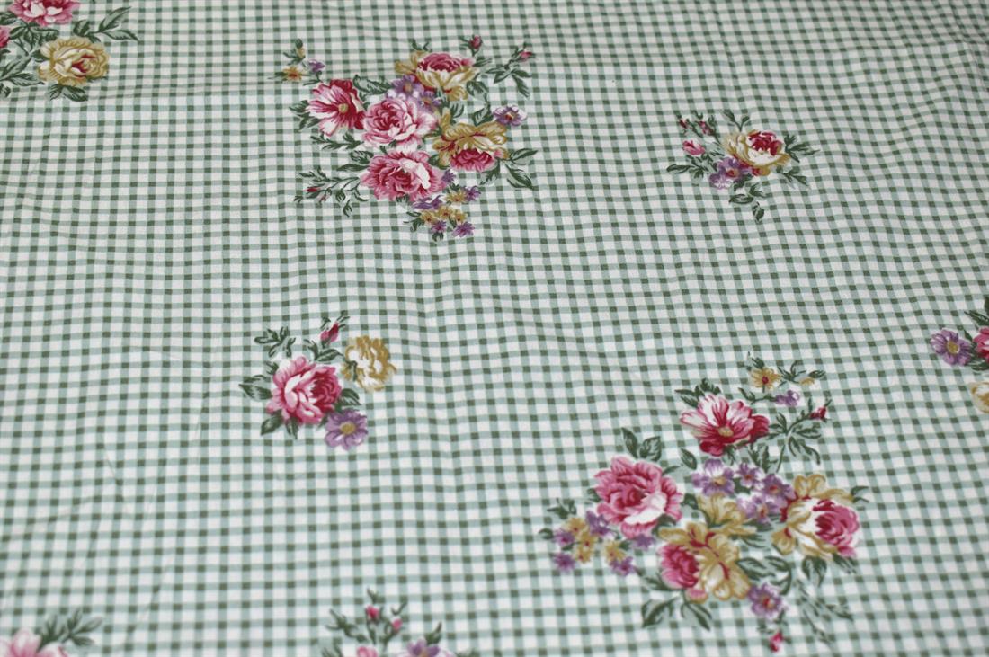 Green Printed Poplin Cotton Fabric