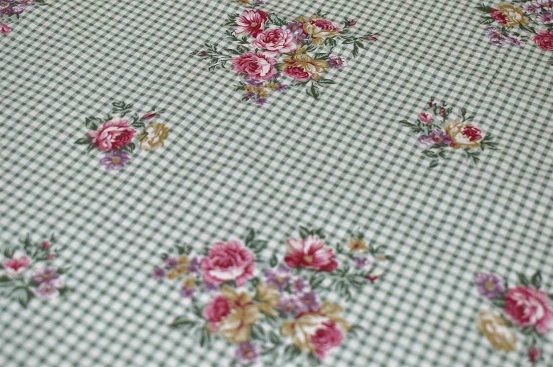 Green Printed Poplin Cotton Fabric