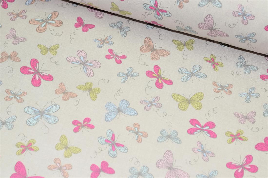 Woodland Butterflies Printed 100% Cotton Butterfly Fabric