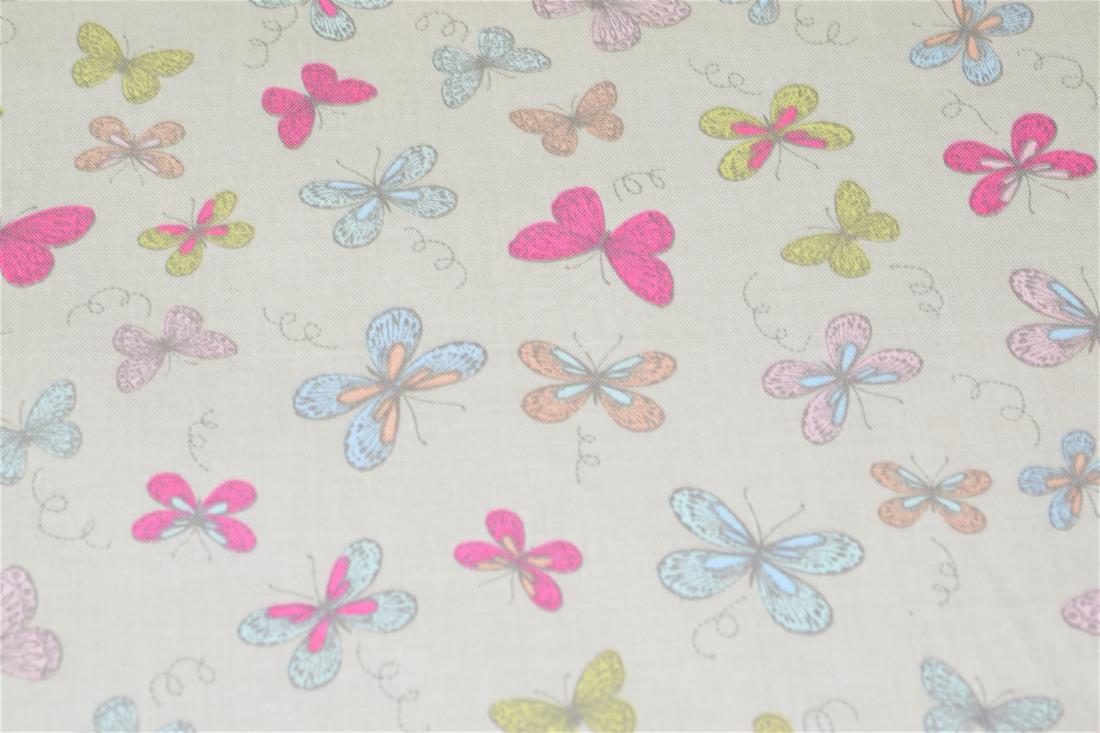 Woodland Butterflies Printed 100% Cotton Butterfly Fabric