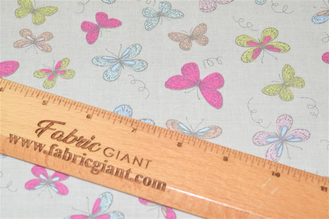 Woodland Butterflies Printed 100% Cotton Butterfly Fabric