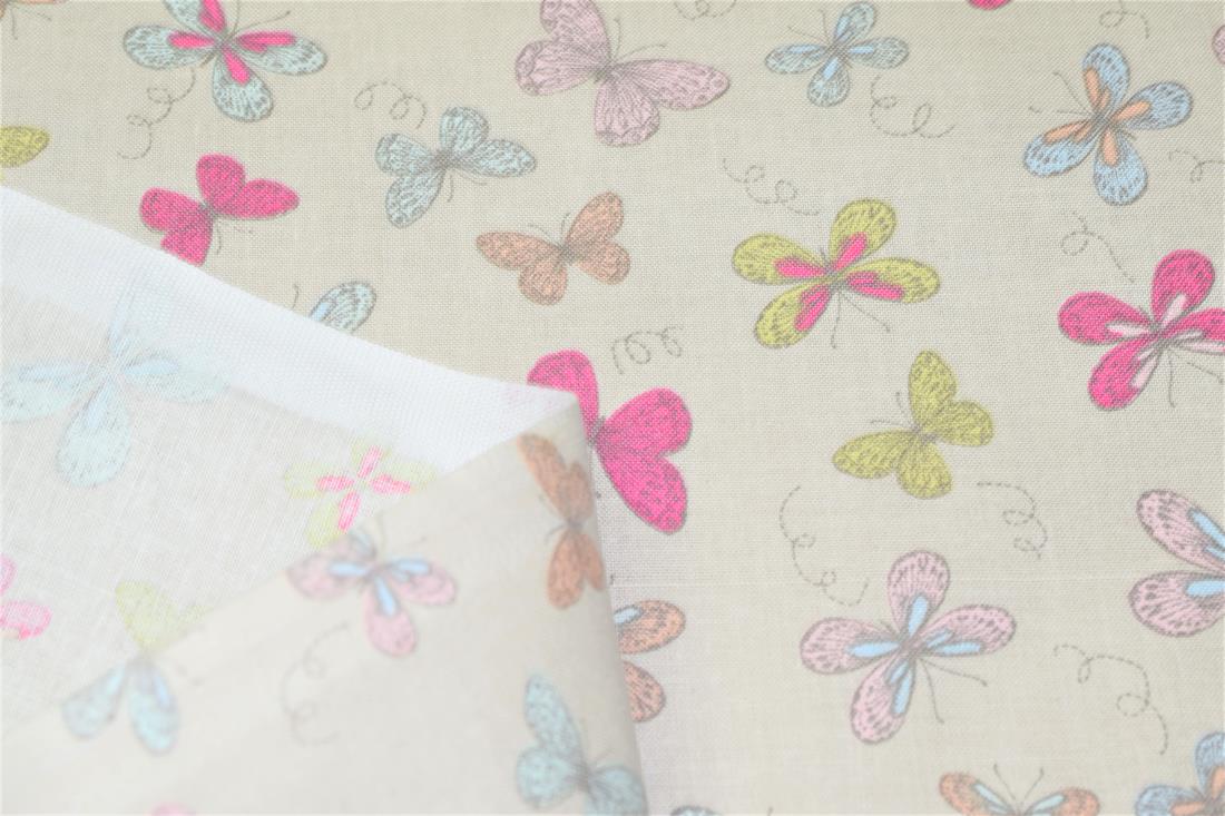 Woodland Butterflies Printed 100% Cotton Butterfly Fabric