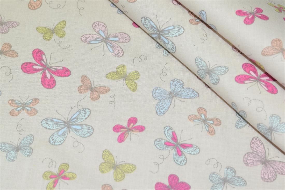 Woodland Butterflies Printed 100% Cotton Butterfly Fabric