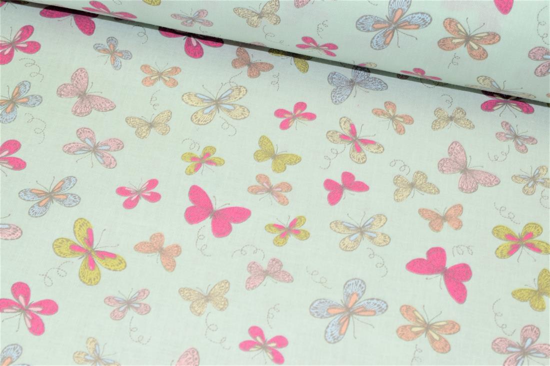 Woodland Butterflies Printed 100% Cotton Butterfly Fabric