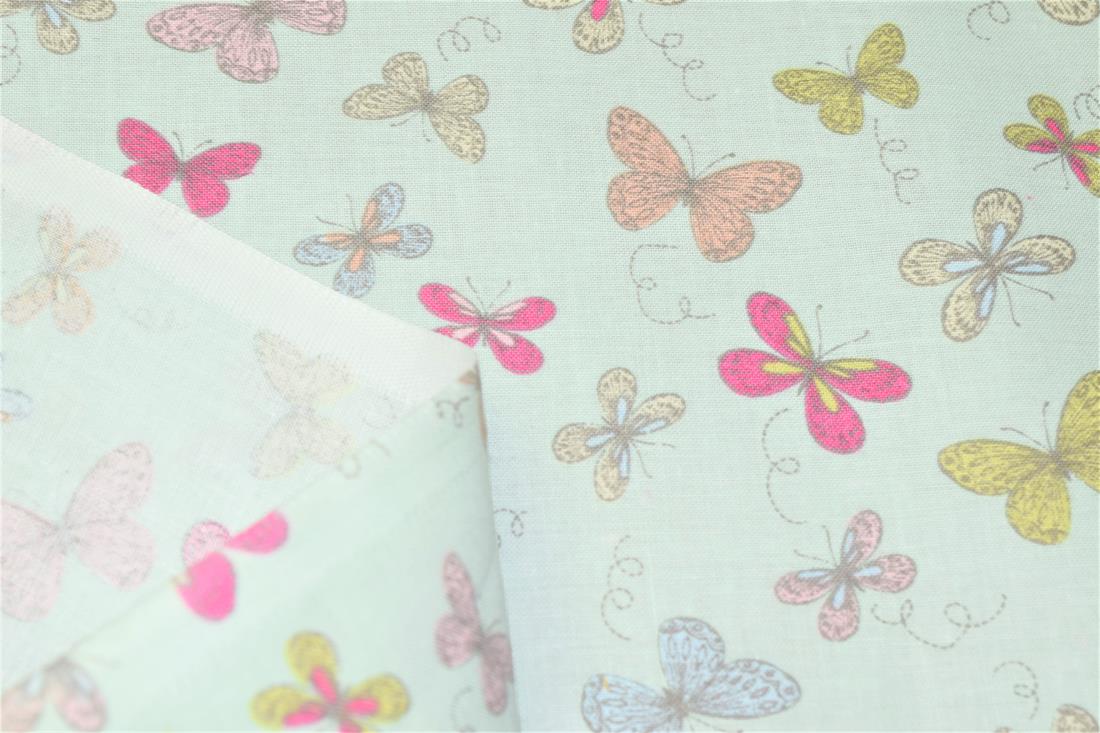 Woodland Butterflies Printed 100% Cotton Butterfly Fabric