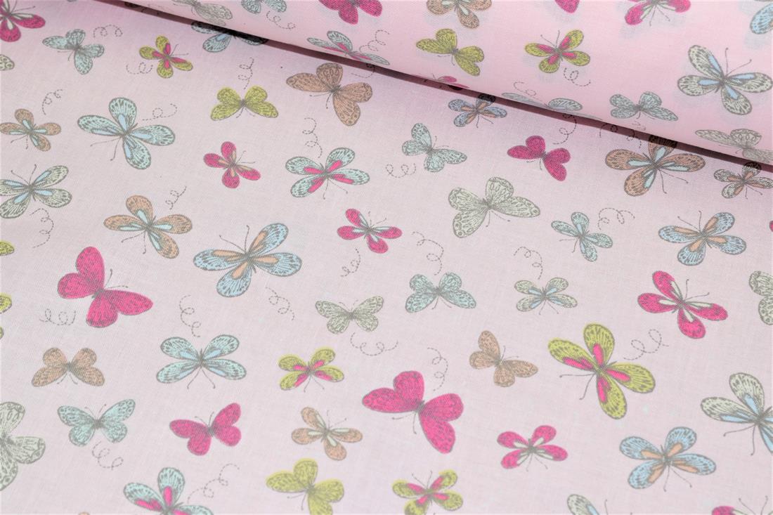 Woodland Butterflies Printed 100% Cotton Butterfly Fabric
