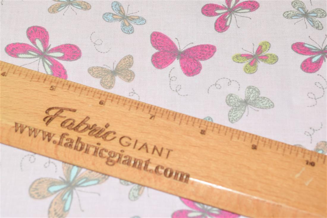 Woodland Butterflies Printed 100% Cotton Butterfly Fabric